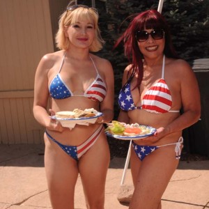 Cumisha Amado & Sophia Sun At BBQ Pool Party
