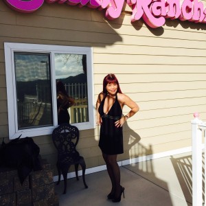 Cumisha Amado Wearing Black Cocktail Dress at Bunny Ranch