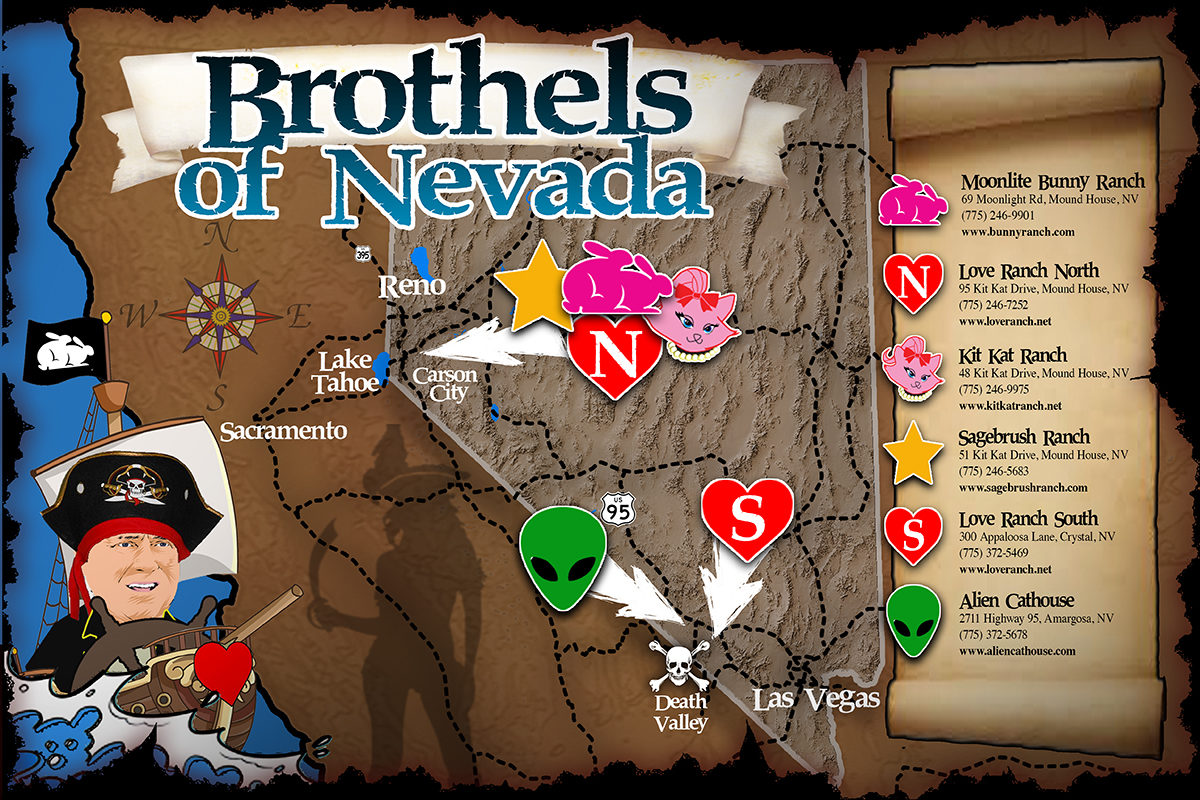 Where are the Legal Brothels in Nevada?