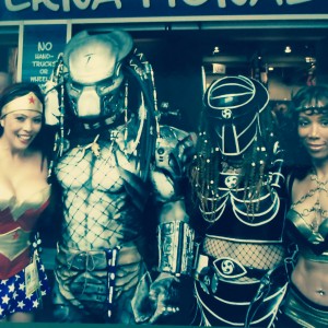 Cumisha Amado With Predators at Comic-Con Int'l