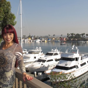 Cumisha Amado at Home On Balcony In The Marina by Yachts