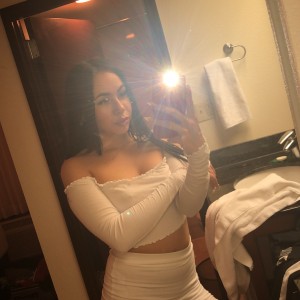 Tiana Rae in Sexy White Skirt