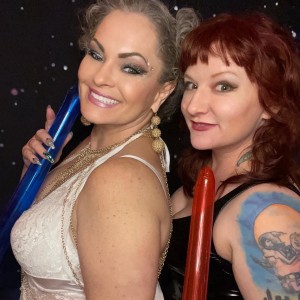 Torrey Lisa and Mae Love at the Sagebrush Star Wars house party