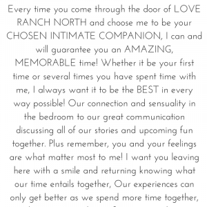 Why Your Experience Means The Most To Me! - CHERRYLANE@LOVERANCH.NET