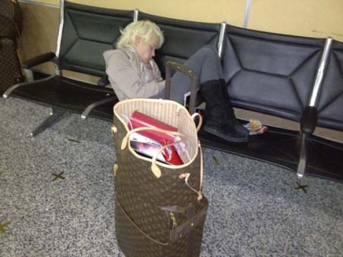 Cami enjoying Johnny Dare's KC airport.jpg