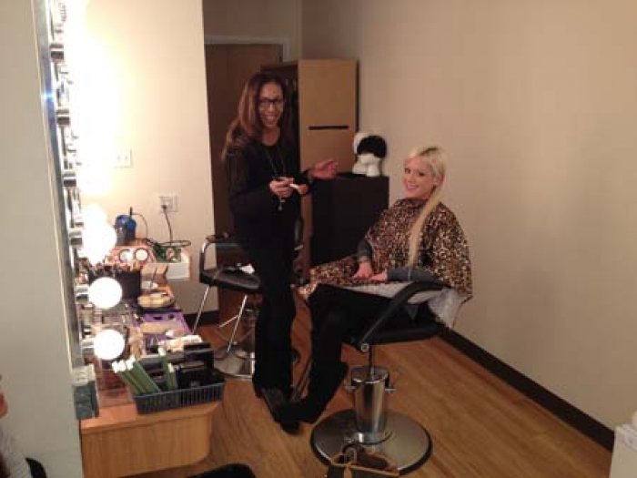 Cami getting make-up for Bill Cunningham Show.jpg